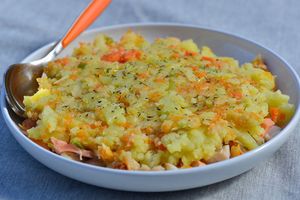 Parmentier de racines aux poissons