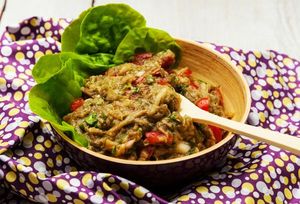 Salade d'aubergines à la vapeur