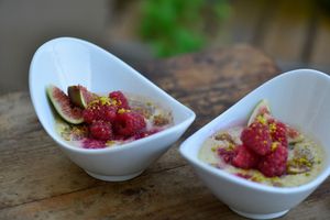 Gratins aux figues et aux framboises