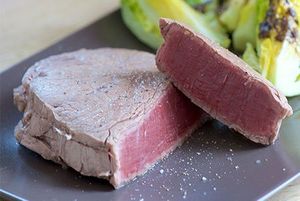 Steamed beef fillet