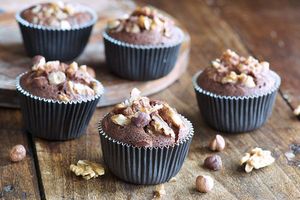 Petits cakes au chocolat et aux fruits secs